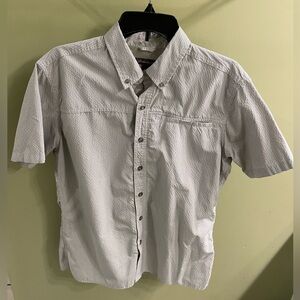 Eddie Bauer Men's Light Gray Button Down Shirt